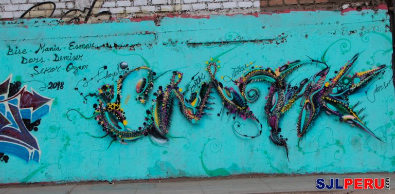 Graffiti en un muro de Av. Wiesse